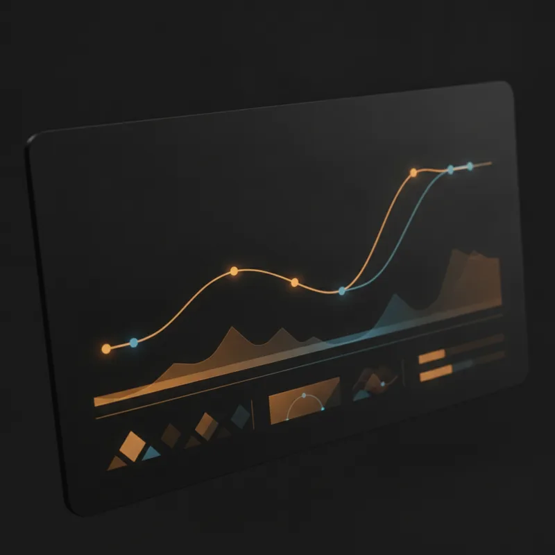AI-driven market signals interface showing live trend charts and confidence levels for active positions